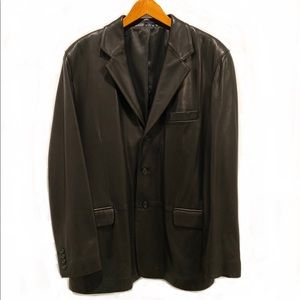 Men’s Black Leather Blazer in EUC